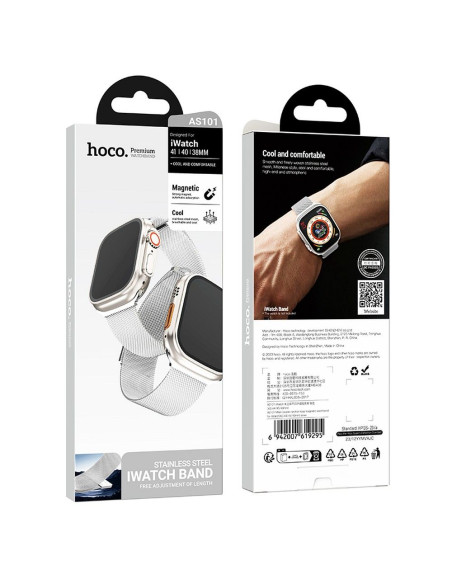 Bracelet HOCO pour Apple Watch 42 / 44 / 45 / 49 mm AS101 argenté