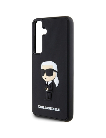 Véritable KARL LAGERFELD Case KLHCS24S3DRKINK pour SAMSUNG S24 (3D RUBBER IKONIK NFT) noir