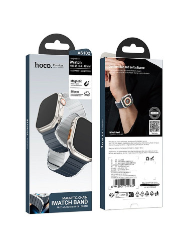 Bracelet HOCO pour Apple Watch 38 / 40 / 41 mm AS102 bleu avec gris