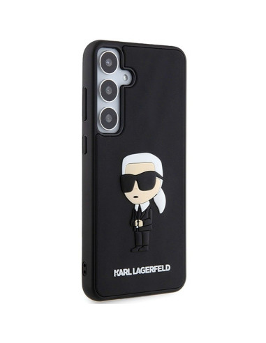 Véritable KARL LAGERFELD Case KLHCS24S3DRKINK pour SAMSUNG S24 (3D RUBBER IKONIK NFT) noir