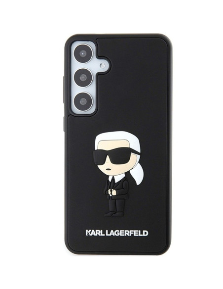 Véritable KARL LAGERFELD Case KLHCS24S3DRKINK pour SAMSUNG S24 (3D RUBBER IKONIK NFT) noir
