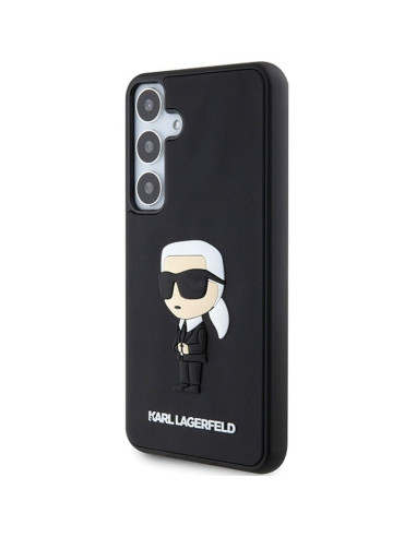 Véritable KARL LAGERFELD Case KLHCS24S3DRKINK pour SAMSUNG S24 (3D RUBBER IKONIK NFT) noir