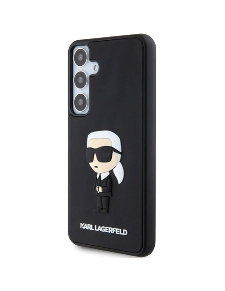 Véritable KARL LAGERFELD Case KLHCS24S3DRKINK pour SAMSUNG S24 (3D RUBBER IKONIK NFT) noir