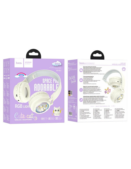 HOCO wireless headphones W50 milky white