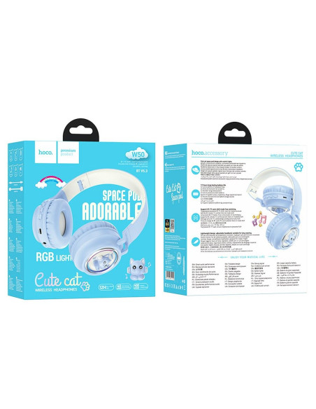 HOCO wireless headphones W50 blue