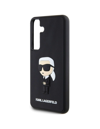 Véritable KARL LAGERFELD Case KLHCS24M3DRKINK pour SAMSUNG S24 Plus (3D RUBBER IKONIK NFT) noir