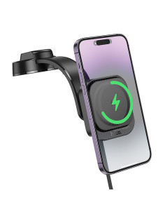 Support voiture magnétique HOCO pour tableau de bord compatible avec MagSafe HW24 noir 2
