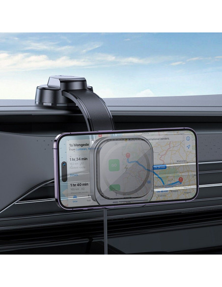 Support voiture magnétique HOCO pour tableau de bord compatible avec MagSafe HW24 noir
