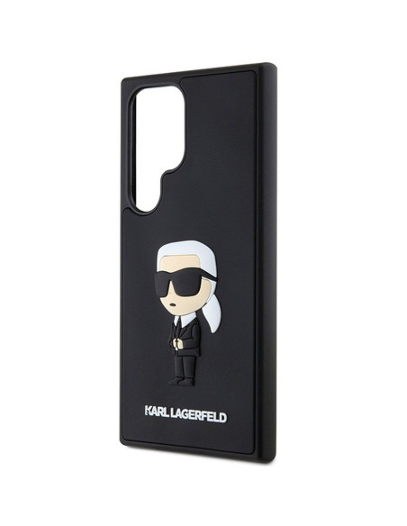 Véritable KARL LAGERFELD Case KLHCS24L3DRKINK pour SAMSUNG S24 Ultra (3D RUBBER IKONIK NFT) noir