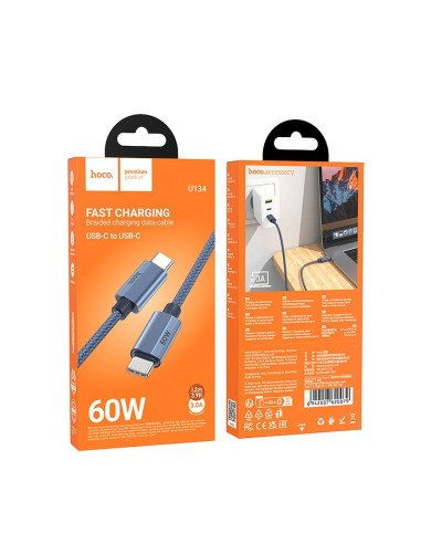 HOCO cable Type C to Type C PD QC3.0 3A 60W U134 1,2 m dark blue