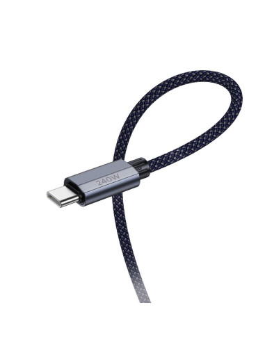 Câble HOCO Type C à Type C PD QC3.0 5A 240W U134 1,8 m bleu foncé