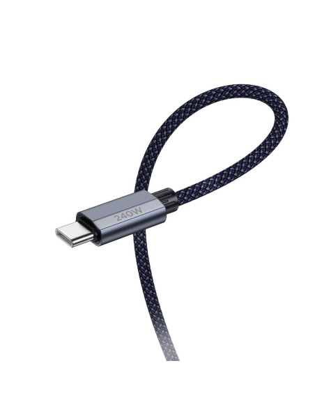 Câble HOCO Type C à Type C PD QC3.0 5A 240W U134 1,8 m bleu foncé
