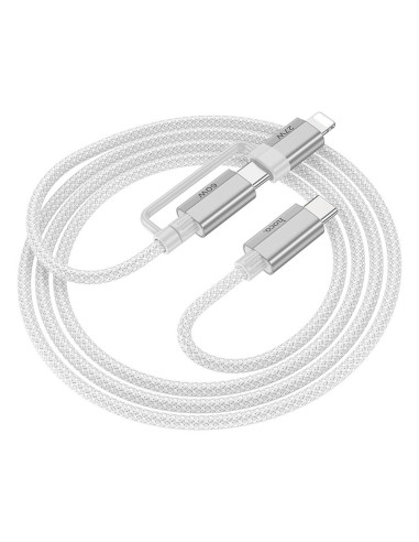 HOCO Câble 2-en-1 Type C vers Type C / Lightning U134 1,2 m gris