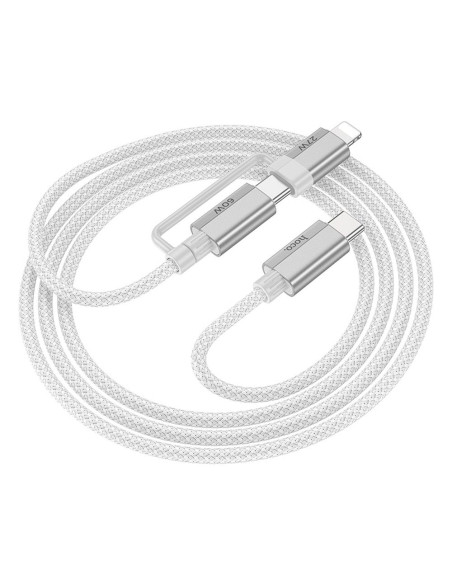 HOCO Câble 2-en-1 Type C vers Type C / Lightning U134 1,2 m gris