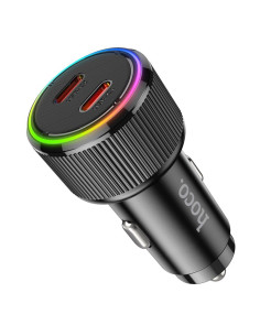 Chargeur de voiture HOCO 2 x Type C QC PD 50W NZ14B noir