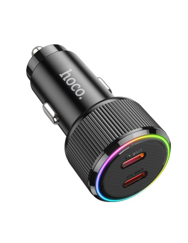 Chargeur de voiture HOCO 2 x Type C QC PD 50W NZ14B noir