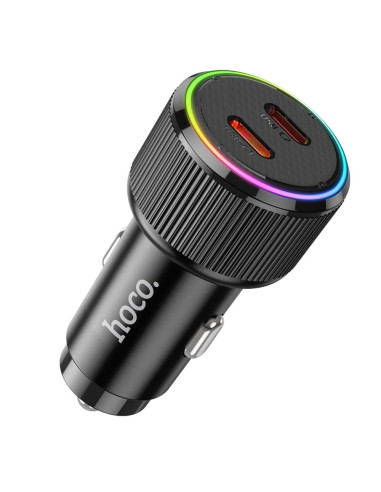 Chargeur de voiture HOCO 2 x Type C QC PD 50W NZ14B noir