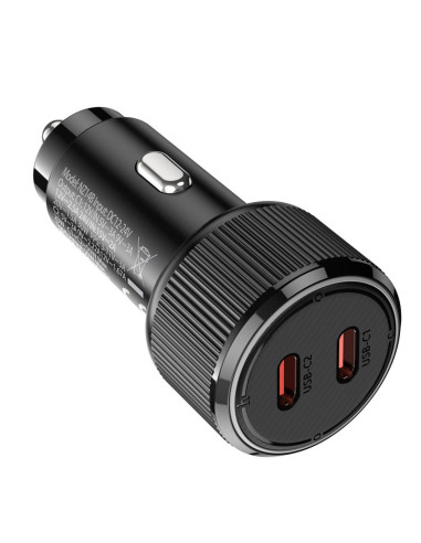 Chargeur de voiture HOCO 2 x Type C QC PD 50W NZ14B noir