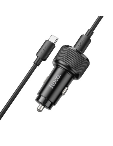 HOCO chargeur de voiture 2 x Type C QC PD 50W + câble Type C vers Type C NZ14B noir