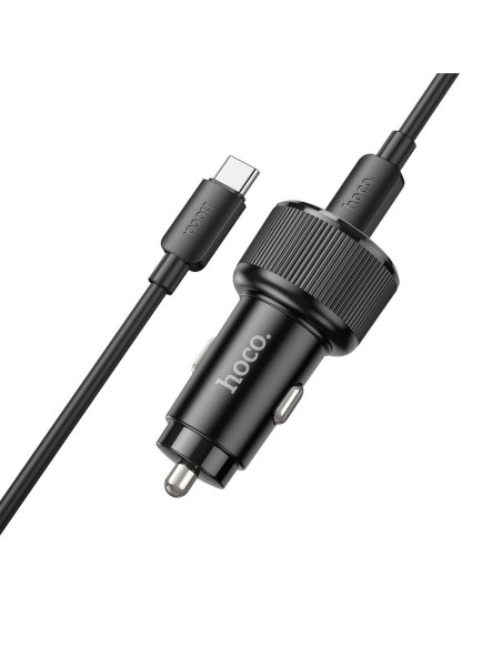 HOCO chargeur de voiture 2 x Type C QC PD 50W + câble Type C vers Type C NZ14B noir