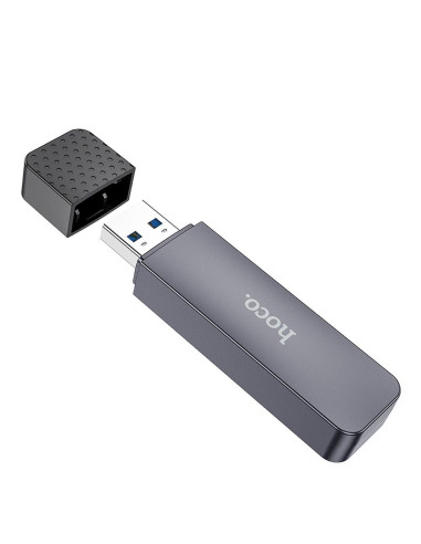 HOCO lecteur de cartes mémoire 2en1 USB A 2.0 HB45 gris