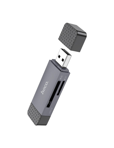 HOCO card reader 2in1 USB A + Type C 3.0 metal gray