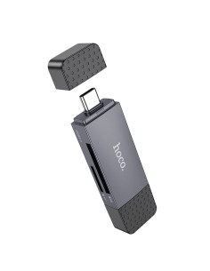 HOCO card reader 2in1 USB A + Type C 3.0 metal gray 2