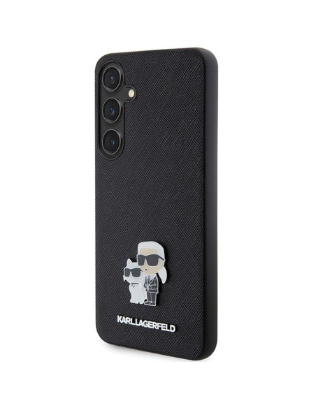 Véritable KARL LAGERFELD Case KLHCS24SPSAKCMPK pour SAMSUNG S24 (SAFFIANO KC PIN) noir