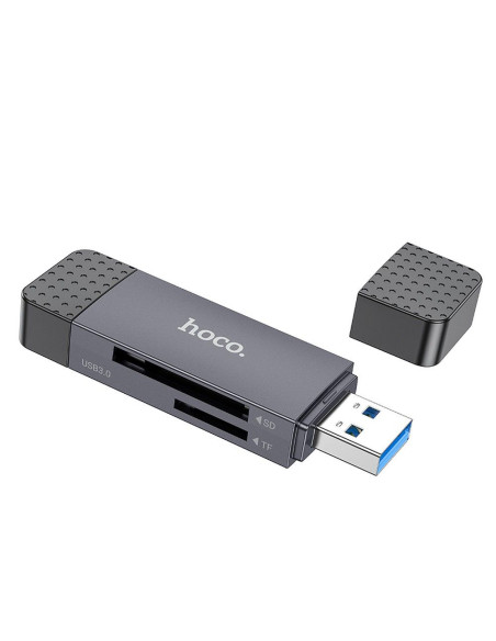 HOCO card reader 2in1 USB A + Type C 3.0 metal gray