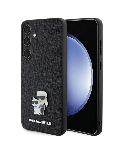 Véritable KARL LAGERFELD Case KLHCS24MPSAKCMPK pour SAMSUNG S24 Plus (SAFFIANO KC PIN) noir