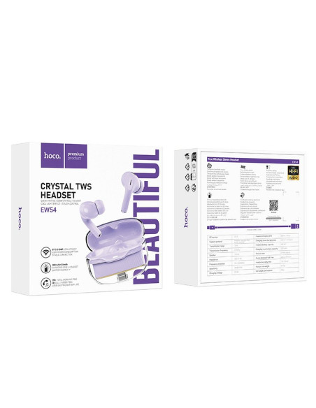 Écouteurs sans fil bluetooth HOCO TWS EW54 violet