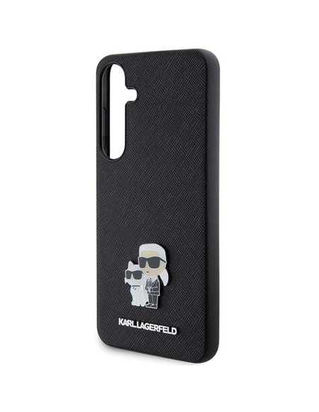 Véritable KARL LAGERFELD Case KLHCS24MPSAKCMPK pour SAMSUNG S24 Plus (SAFFIANO KC PIN) noir