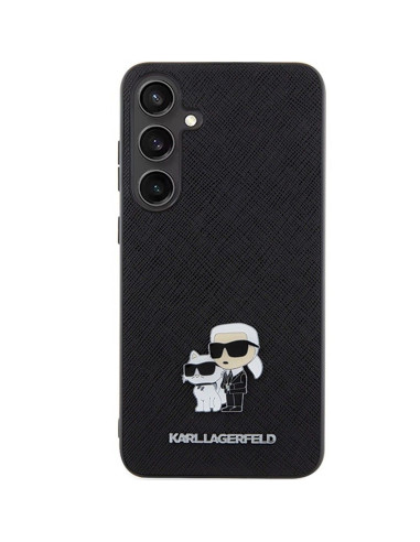 Véritable KARL LAGERFELD Case KLHCS24MPSAKCMPK pour SAMSUNG S24 Plus (SAFFIANO KC PIN) noir