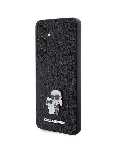 Véritable KARL LAGERFELD Case KLHCS24MPSAKCMPK pour SAMSUNG S24 Plus (SAFFIANO KC PIN) noir