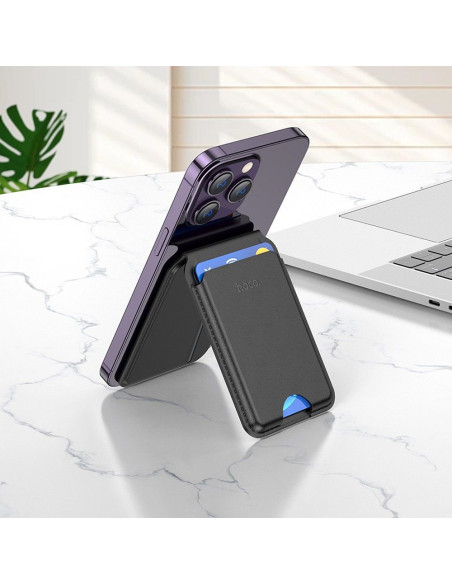 Portefeuille magnétique HOCO compatible avec MagSafe GT3 noir
