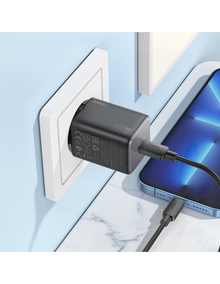 Chargeur HOCO Type C QC PD 20W N40 noir