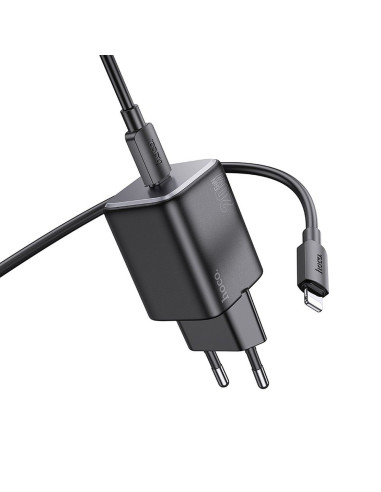Chargeur secteur HOCO Type C + câble Type C vers Lightning QC PD 20W N40 noir