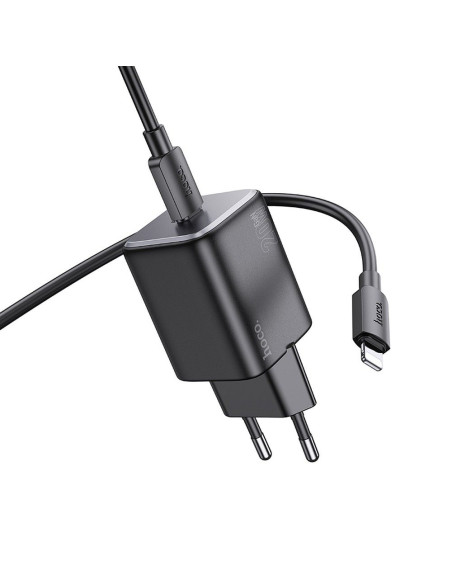 Chargeur secteur HOCO Type C + câble Type C vers Lightning QC PD 20W N40 noir
