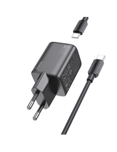 Chargeur HOCO Type C + câble Type C vers Type C QC PD 20W N40 noir 2