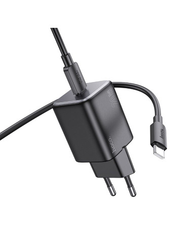 Chargeur HOCO Type C + câble Type C vers Type C QC PD 20W N40 noir