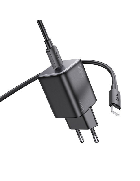 Chargeur HOCO Type C + câble Type C vers Type C QC PD 20W N40 noir