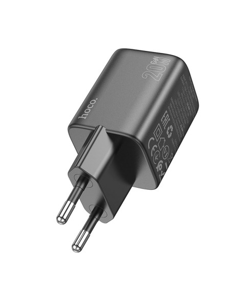 HOCO USB A + Type C PD QC 3A 20W Chargeur secteur N41 noir