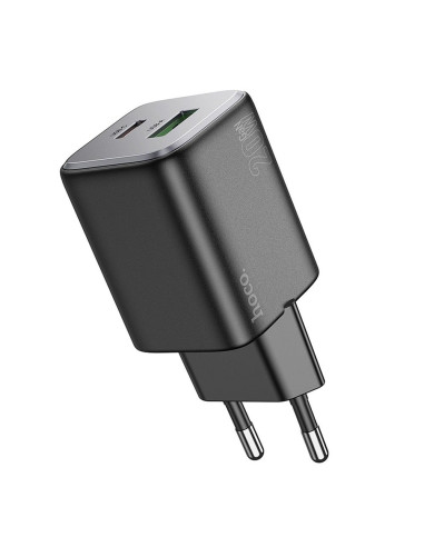 HOCO USB A + Type C PD QC 3A 20W Chargeur secteur N41 noir