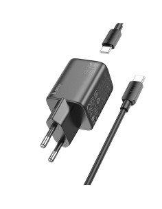 Chargeur secteur HOCO USB A + Type C + câble Type C vers Type C PD QC 3A 20W N41 noir 2