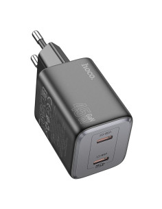 Chargeur HOCO 2 x Type C PD QC 45W GaN N42 noir