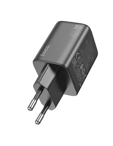 Chargeur HOCO 2 x Type C PD QC 45W GaN N42 noir