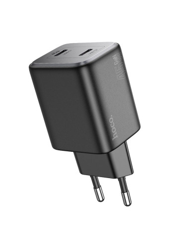 Chargeur HOCO 2 x Type C PD QC 45W GaN N42 noir