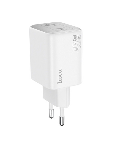 Chargeur HOCO 2 x Type C PD QC 45W GaN N42 blanc