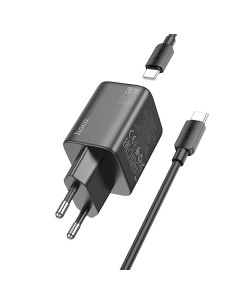Chargeur HOCO 2 x Type C + Type C vers Type C PD QC cable 45W GaN N42 noir 2