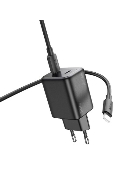 Chargeur HOCO 2 x Type C + Type C vers Type C PD QC cable 45W GaN N42 noir
